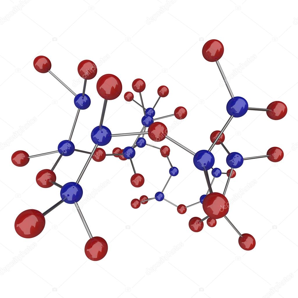 Molecule - Blue and Red Atoms