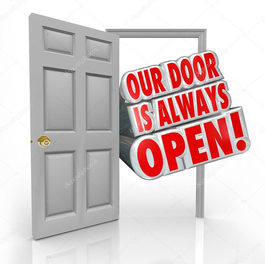 Our Door is Always Open Invitation Inside Stock Photo by