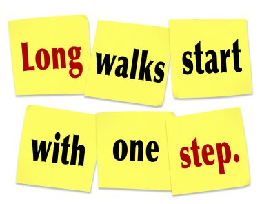 Long Walks Start With One Steps clipart