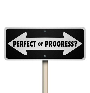 Perfect or Progress Arrow Signs Pointing Road Ahead clipart
