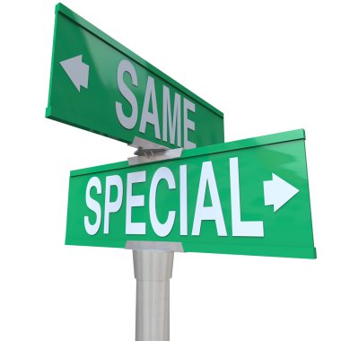 Special Vs Same Two Way Road Street Signs clipart