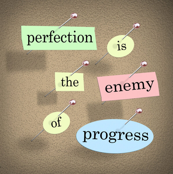 Perfection is the Enemy of Progress Saying Quote Bulletin Board