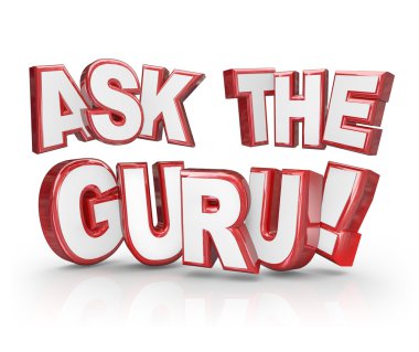 Ask the Guru Question 3D Words Help Guidance Assistance clipart