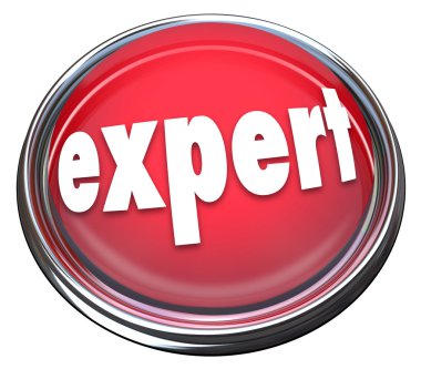 Expert Red Button Light Advertise Expertise Experience Skills clipart