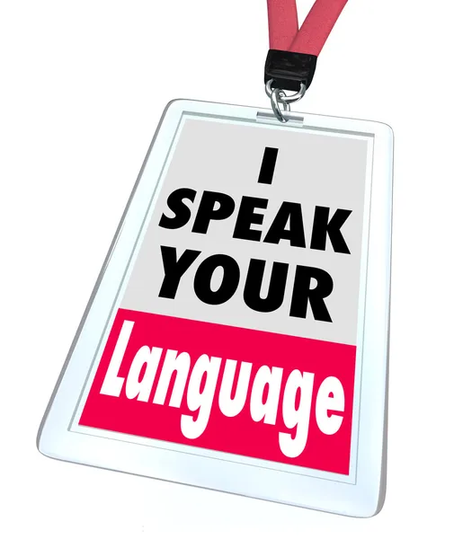 Je parle votre langue Nom Badge — Photo