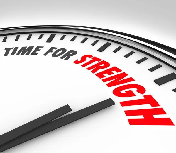 TIme for Strength Clock Deadline Strong Skills — Stock Photo, Image