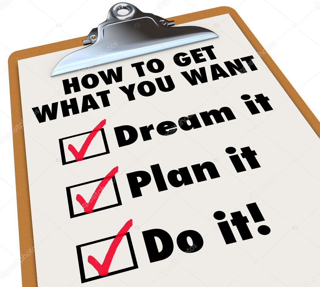 Clipboard Checklist Dream Plan Do It