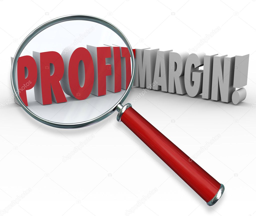 Profit Margins Magnifying Glass