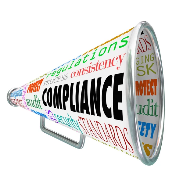 Compliance word on a bullhorn — Stock Photo, Image