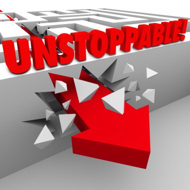 Unstoppable Arrow Through Maze Wall clipart