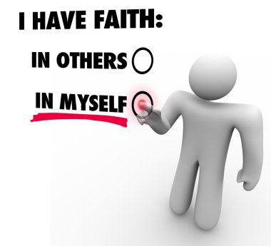 I Have Faith in Myself Vs Others Person clipart
