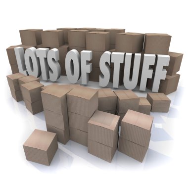 Lots of Stuff Cardboard Boxes clipart