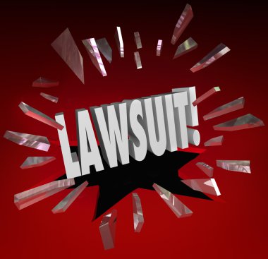 Lawsuit Word Smashing Glass clipart