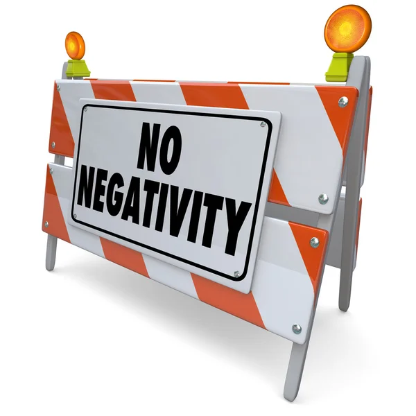 No Negativity Road Construction Sign — Stock Photo, Image