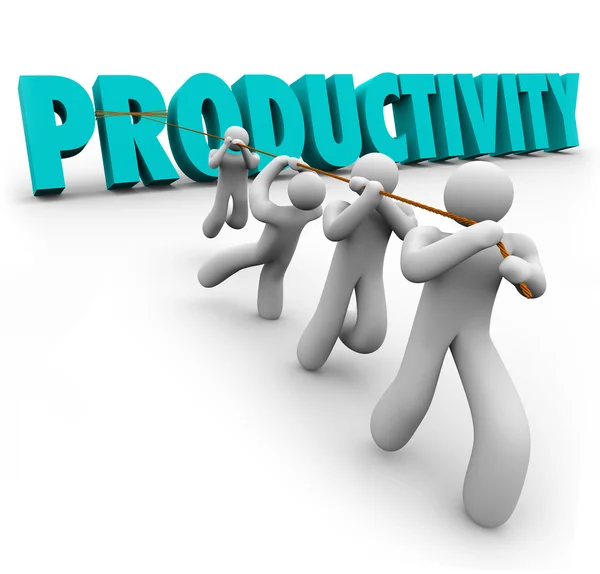 Produttività parola tirato sollevato lavoratori — Foto Stock