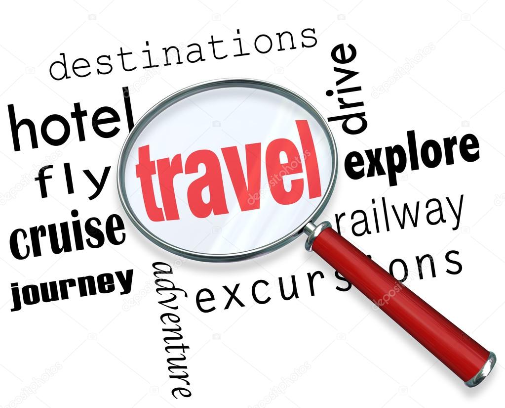Travel Trip Planning Magnifying Glass Searching