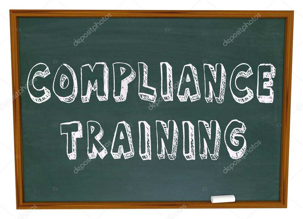 Compliance Training Words Chalkboard