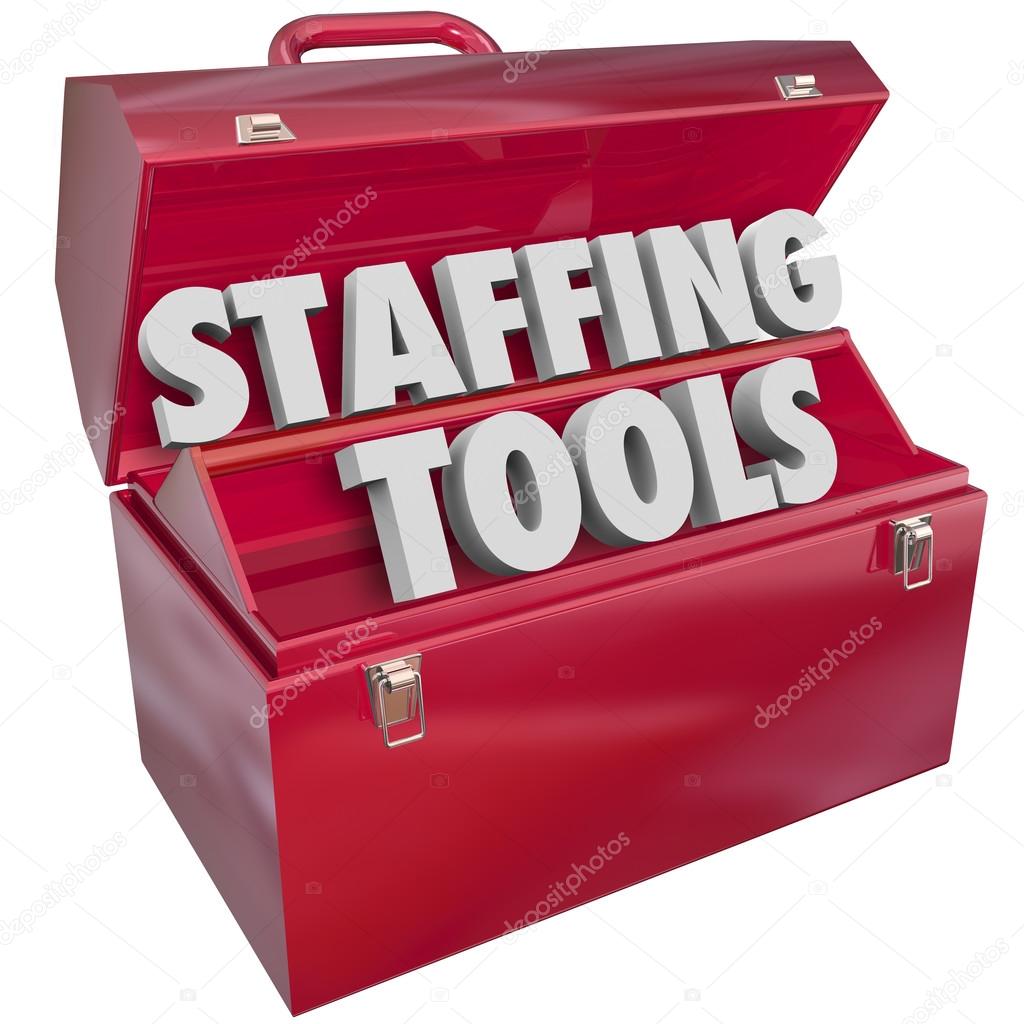 Staffing Tools Words in Red Toolbox