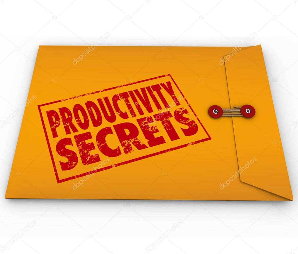 Productivity Secrets Yellow Envelope Tips