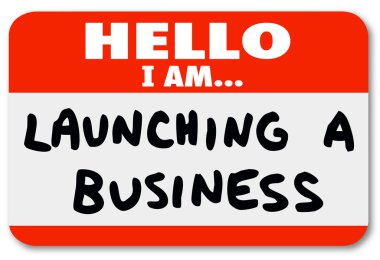 Launching a Business Name Tag clipart