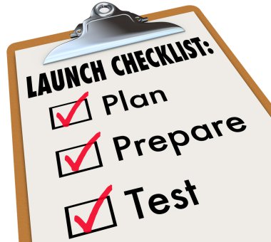 Launch Checklist Plan clipart