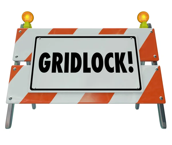 Barricada da barreira da estrada do gridlock — Fotografia de Stock