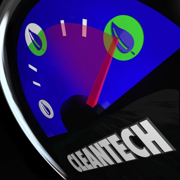 Cleantech macht energie gauge — Stockfoto