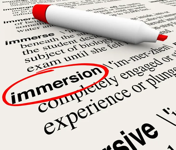 Immersion Word Dictionary Definition — Stock Photo, Image