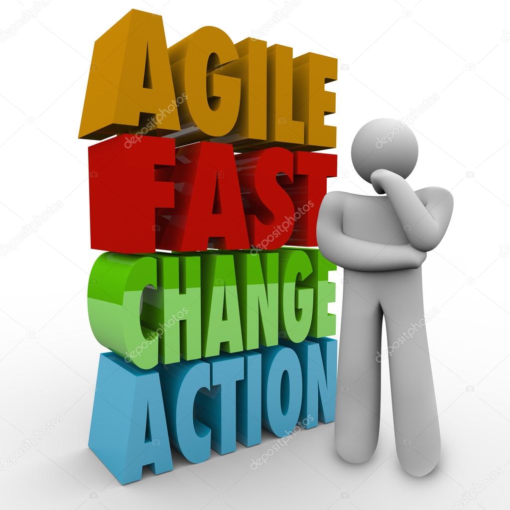 Agile Fast Change Action Thinker Words Agility — Stock Photo © iqoncept