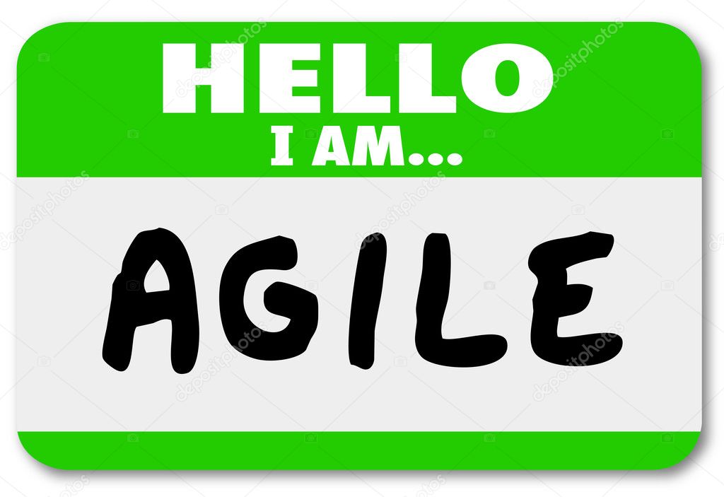 Hello I Am Agile Name Tag Agility Quick Change Adapt