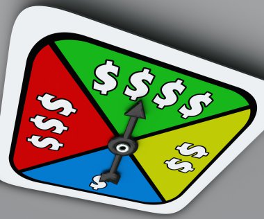 dolar işareti üzerine bir spinner