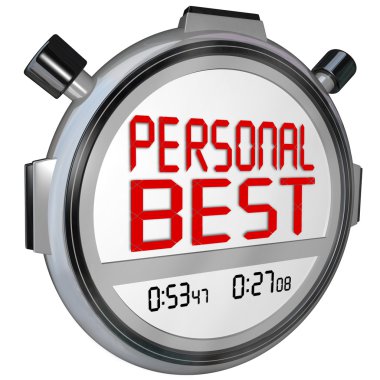 Personal Best words on a stopwatch or timer clipart