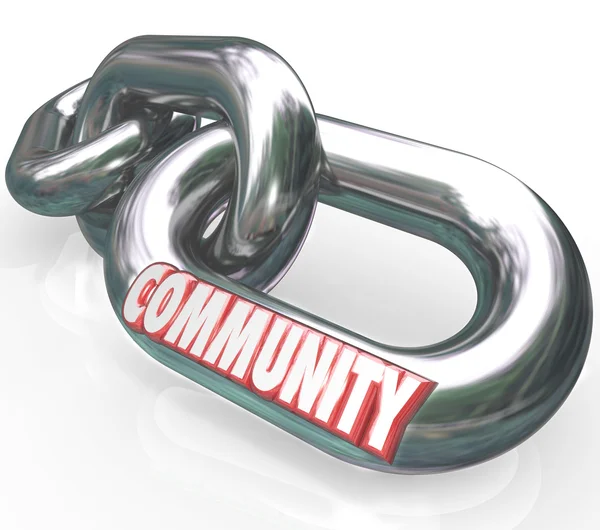 Community word on chain links — Stock Photo, Image