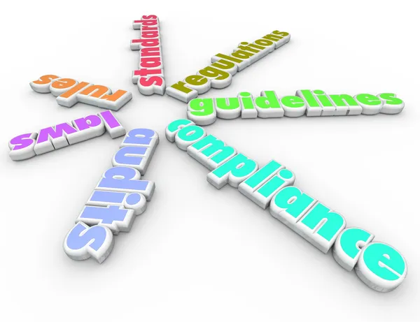 Compliance and related words in a spiral pattern — Stock Photo, Image