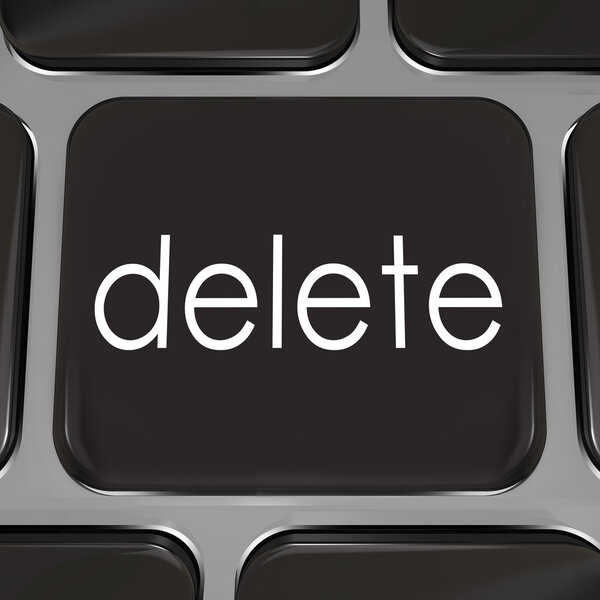 Delete Key on a black computer keyboard key
