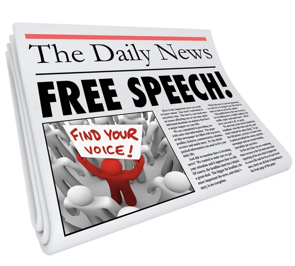 Free Speech words in a newspaper headline — Stock Photo, Image