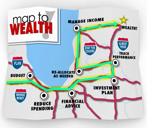 Mapa do bogactwa z kierunków i przeznaczenia — Zdjęcie stockowe