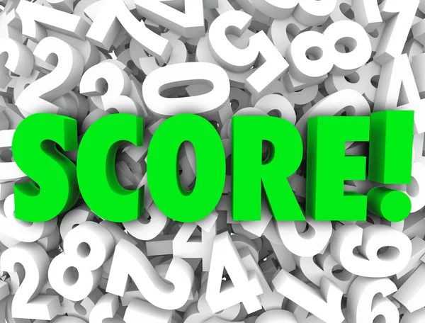 Score word on a background of 3d numbers — Stock Photo, Image