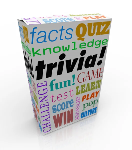 Trivia word on a box or package for a game — Stock Photo, Image