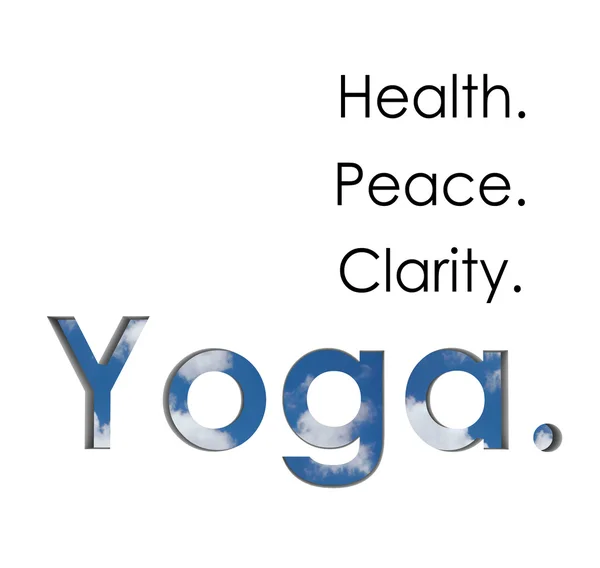 Yoga, Gesundheit, Frieden, klare Worte — Stockfoto