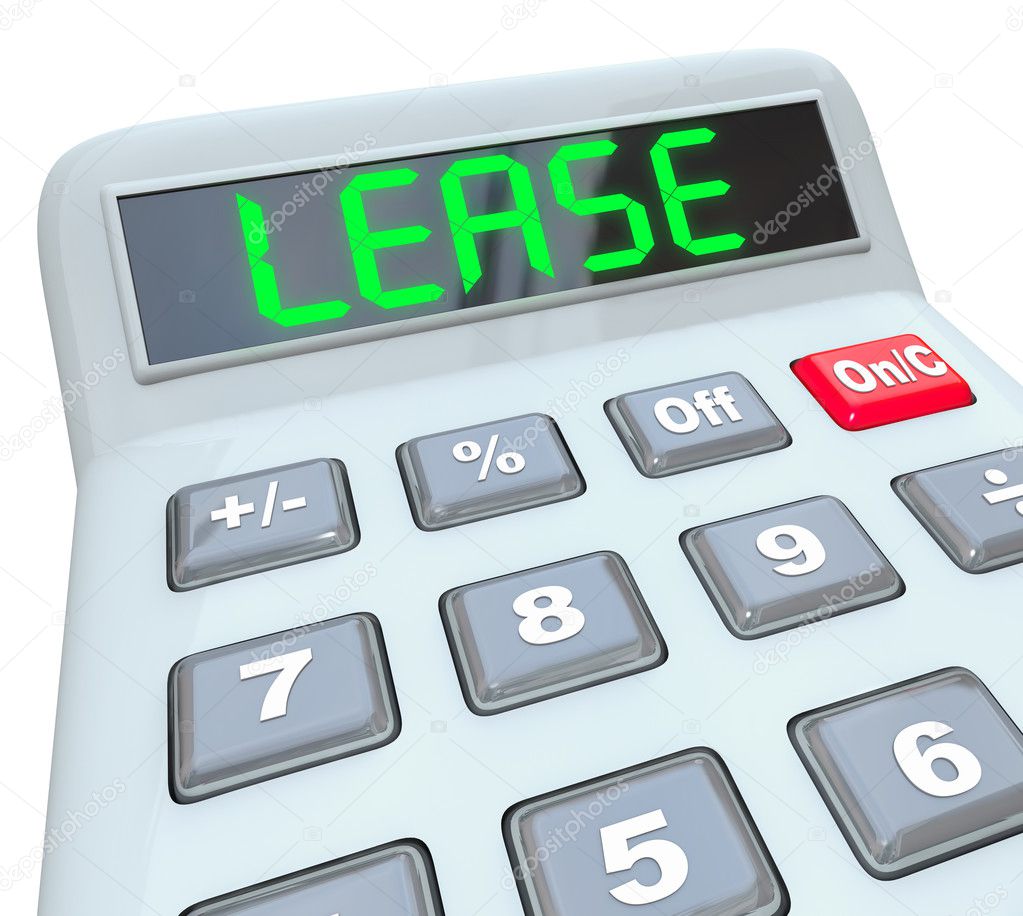 Lease word on a calcualtor display in digital letters