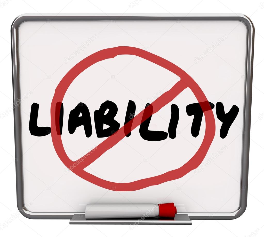Liability word and no symbol in red marker drawn over it