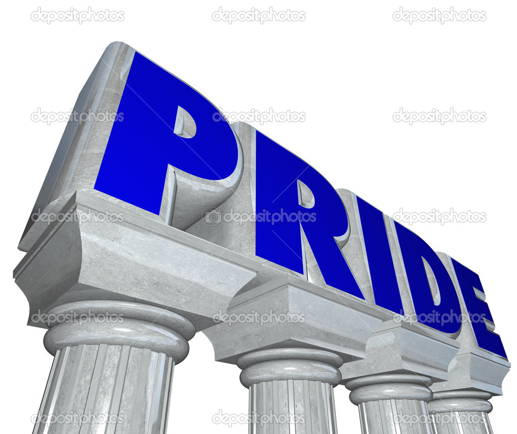 Pride word on stone marble columns