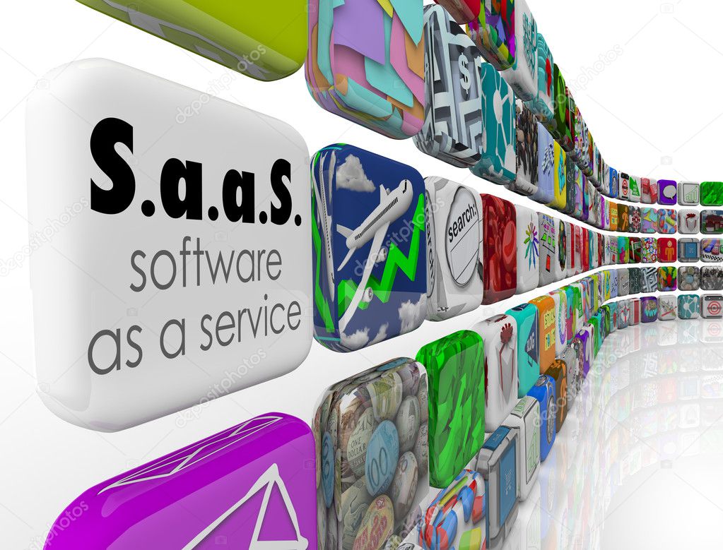 Saas Software as a Service words on an application