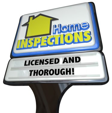 Home Inspection words on a business sign advertising clipart