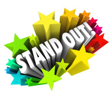 Stand Out Words Stars Be Special Unique Different from Competiti clipart