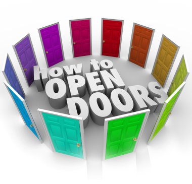 How to Open Doors Words Opportunity Entry Access New Paths clipart