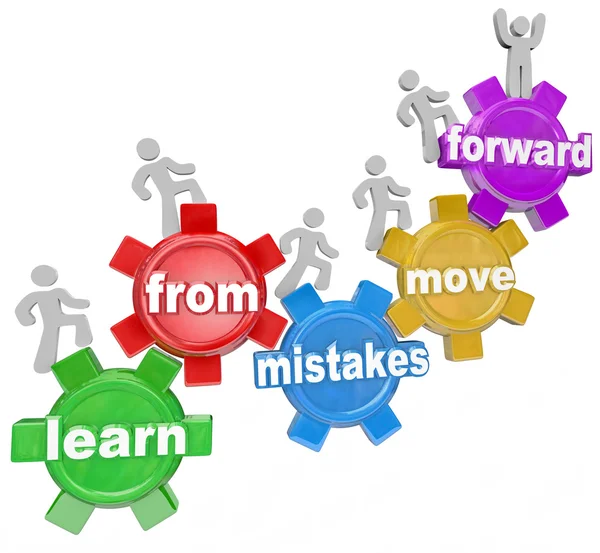 Aprenda com os erros Mover para a frente palavras — Fotografia de Stock