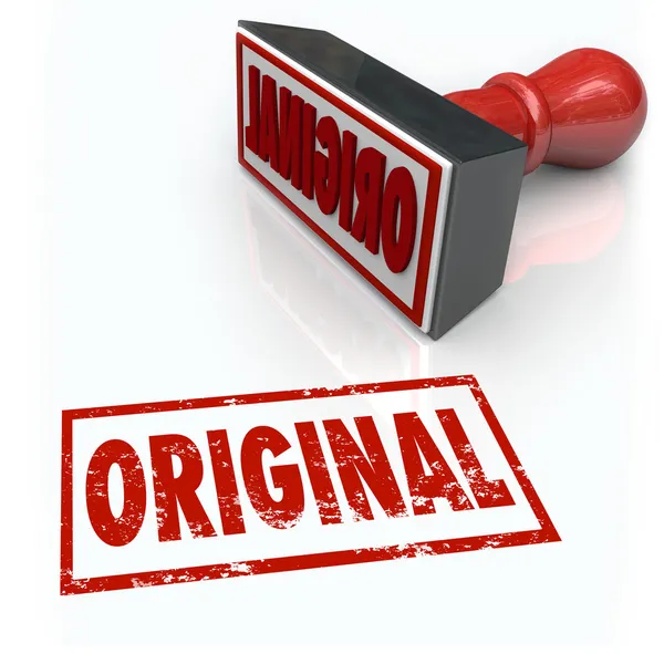 Original Word Stamp First Innovation Creative Originality Unique — Stock Photo, Image