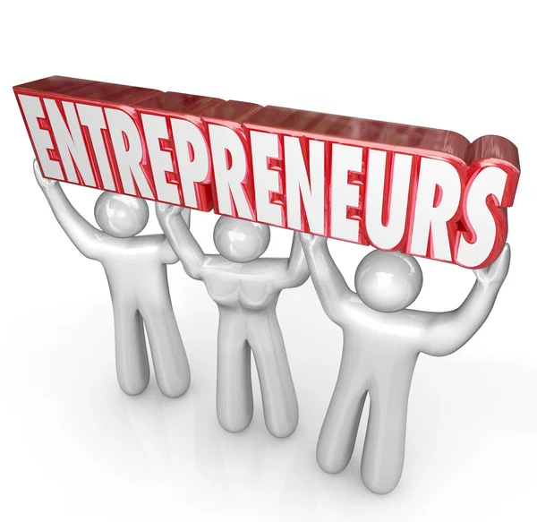 Imprenditori Persone che sollevano Word Startup Business People — Foto Stock